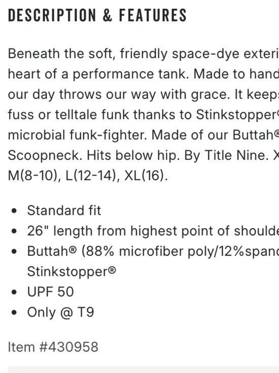 Title Nine Grace Tank Top in dark blue - Size Large - Picture 7 of 7